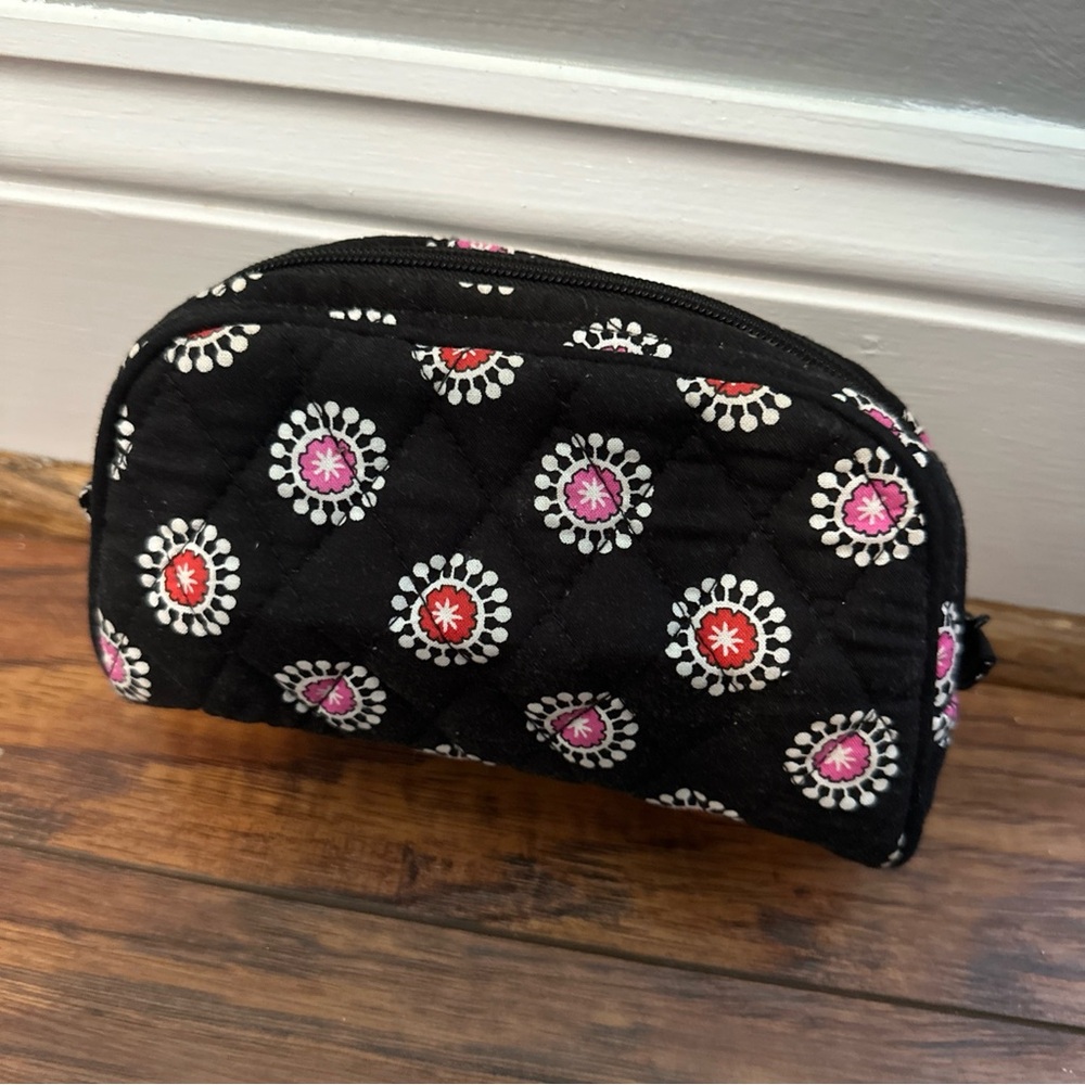 Vera Bradley Black and White Cosmetic Bag with Medallion Design